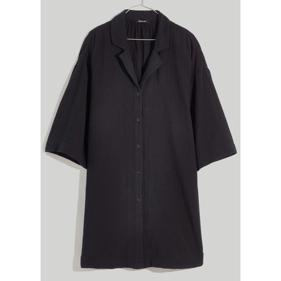 Madewell Lightspun Cover Up 3/4 Sleeve Mini Shirt Dress US Women's M New - Picture 3 of 8